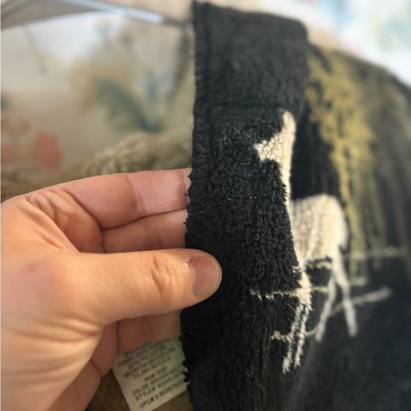 Vintage White Stag Cream and Black Teddy Jacket Deer Themed - Picture 5 of 11